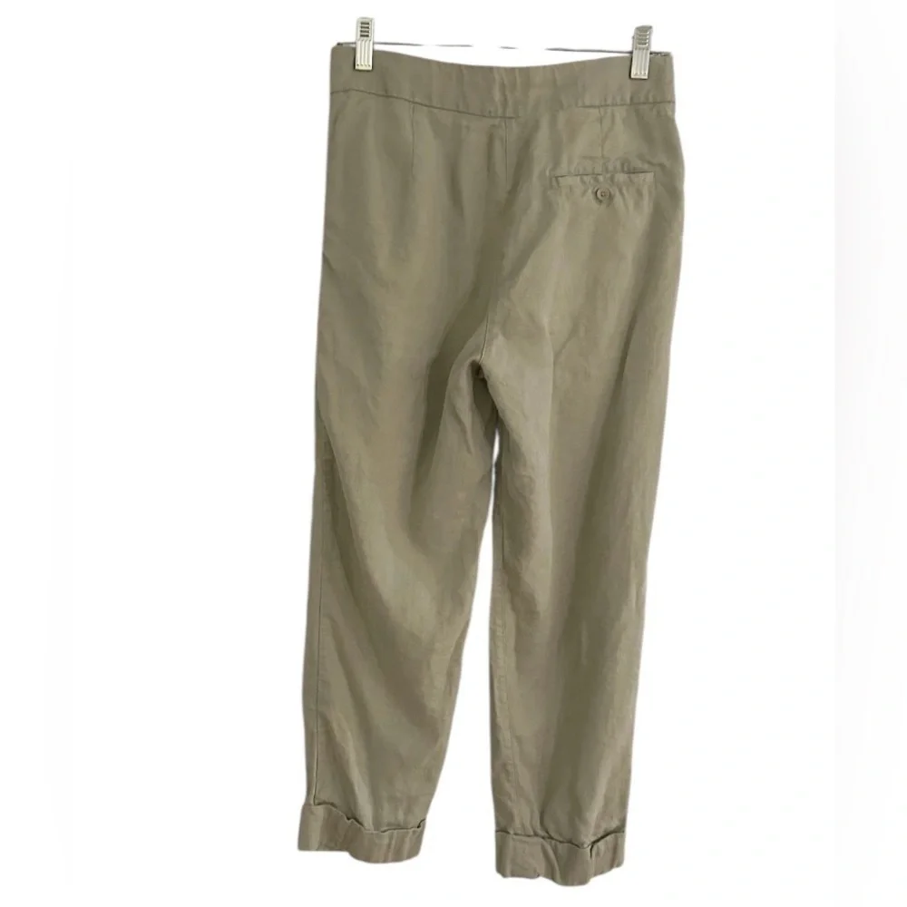 Aritzia Wilfred Pants Allant Sage Green Linen Blend Drawstring Size 4